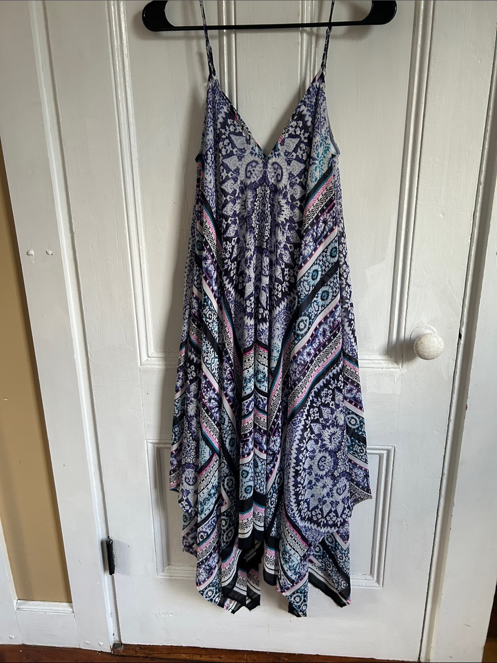 Express Purple and Blue Printed Midi Dress